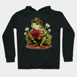 Irish Cottagecore Frog Playing Accordion Hoodie